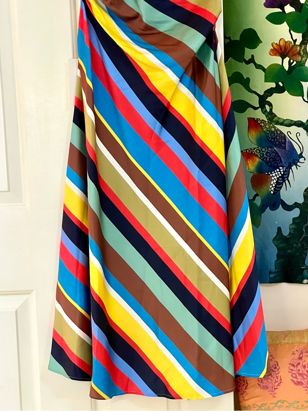 NWT Staud Phare Silk Maxi Dress Market Stripe 🌟Very Rare🌟 - Picture 12 of 16